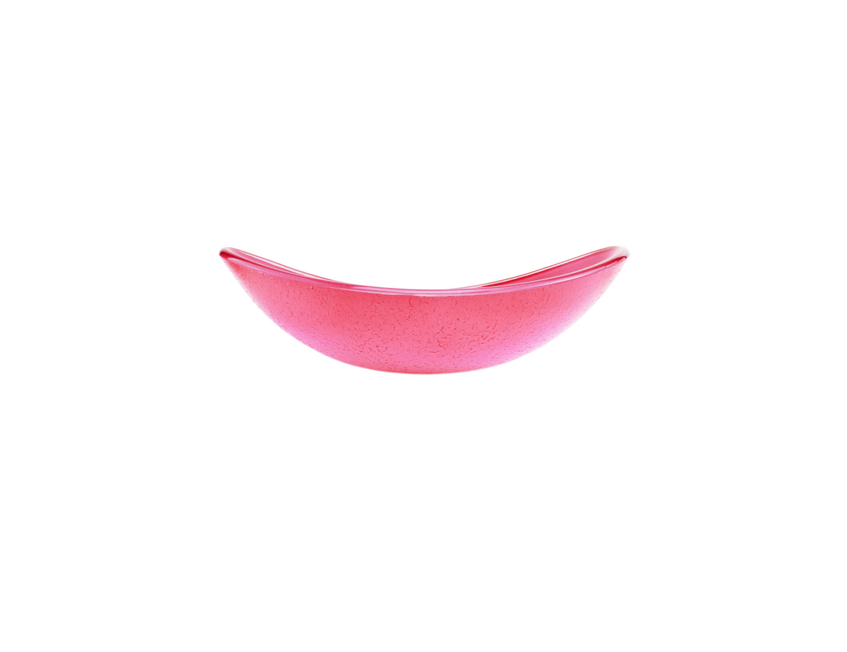 SORBET 540*360*100/175 Tapered Oval Vivid Pink Tempered Glass Countertop Vanity Basin