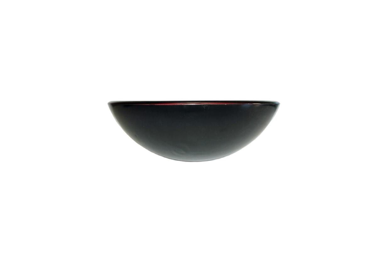 MYRTLE RED 420*140 Red * Black Round Tempered Glass Countertop Vanity Basin
