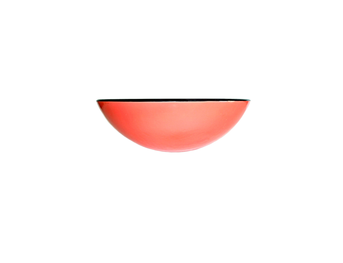 BURNT HUE 420*140 Round Salmon Pink * Black Tempered Glass Countertop Vanity Basin