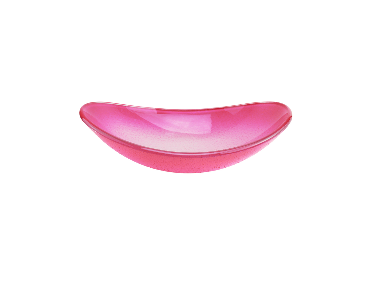 SORBET 540*360*100/175 Tapered Oval Vivid Pink Tempered Glass Countertop Vanity Basin
