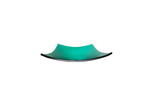 TITAN 475*475*115 Green Semi-Translucent Tapered Square Tempered Glass Countertop Vanity Basin