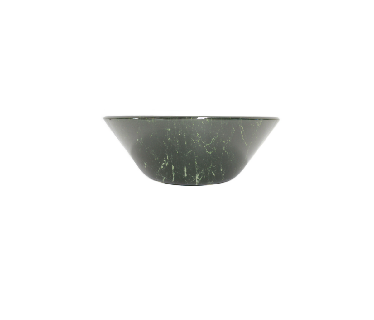 SHATTERED 420*140 Green Vein Marble Effect Tapered Round Double Layer Tempered Glass Countertop Vanity Basin