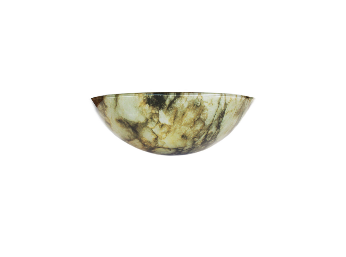 RIVIERA 420*140 Brown * Marble Effect Round Double Layer Tempered Glass Countertop Vanity Basin
