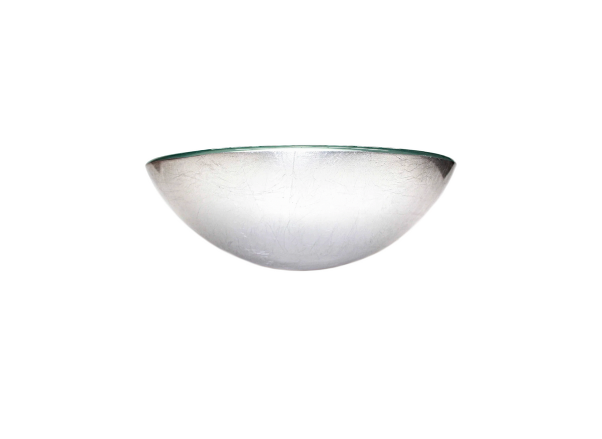 MIRAGE 420*140 Silver Round Tempered Glass Countertop Vanity Basin