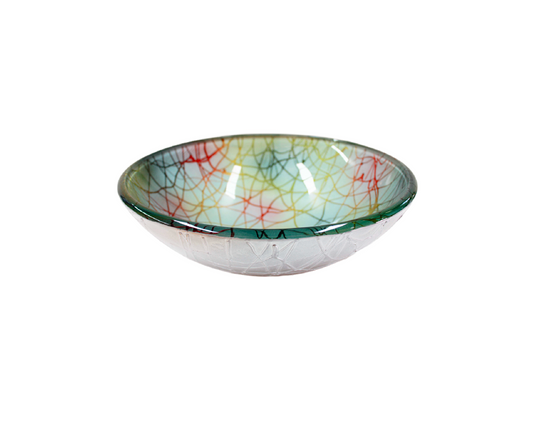 TEXTURE 420*140 Silver Multi Round Tempered Glass Countertop Vanity Basin