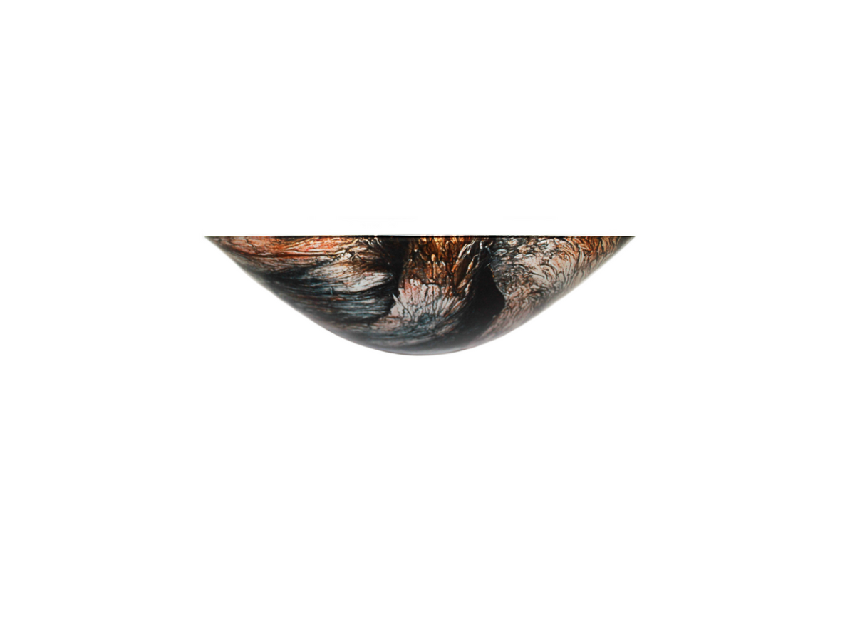 JASPER 420*140 Brown * Orange Multi Colours Square Tapered Double Layer Tempered Glass Countertop Vanity Basin
