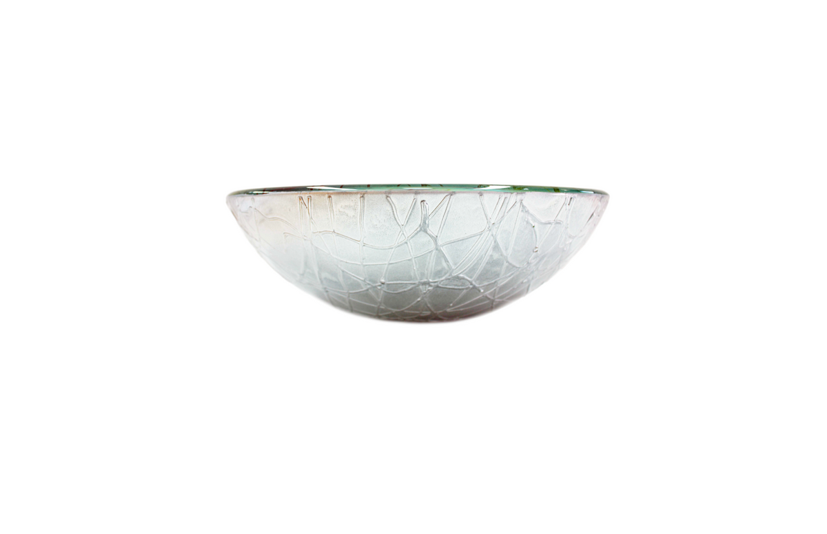 TEXTURE 420*140 Silver Multi Round Tempered Glass Countertop Vanity Basin