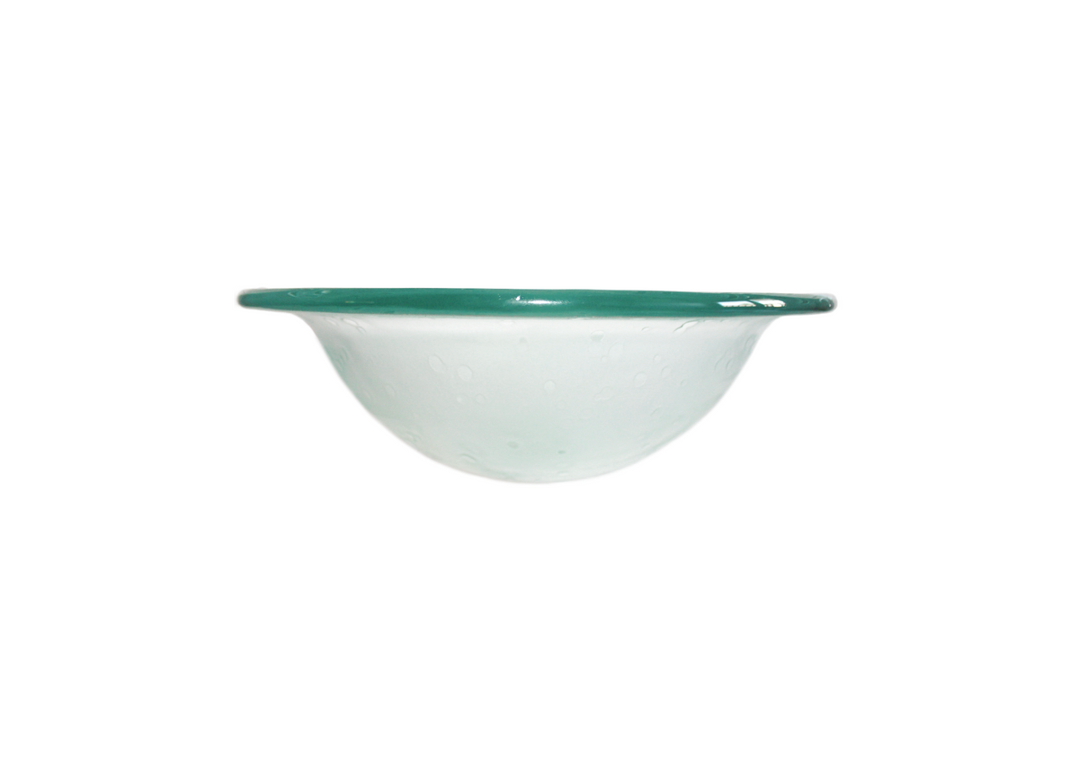 EVEREST 450*130 Clear Tapered Round Textured Tempered Glass Countertop Vanity Basin