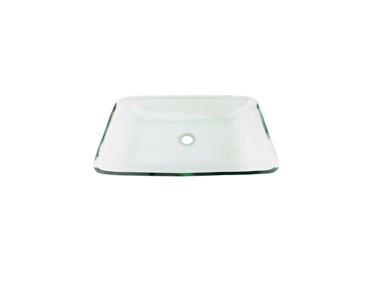 CLEAR VIEW 560*360*100 Clear Translucent Rectangle Curve Low Line Tempered Glass Countertop Vanity Basin