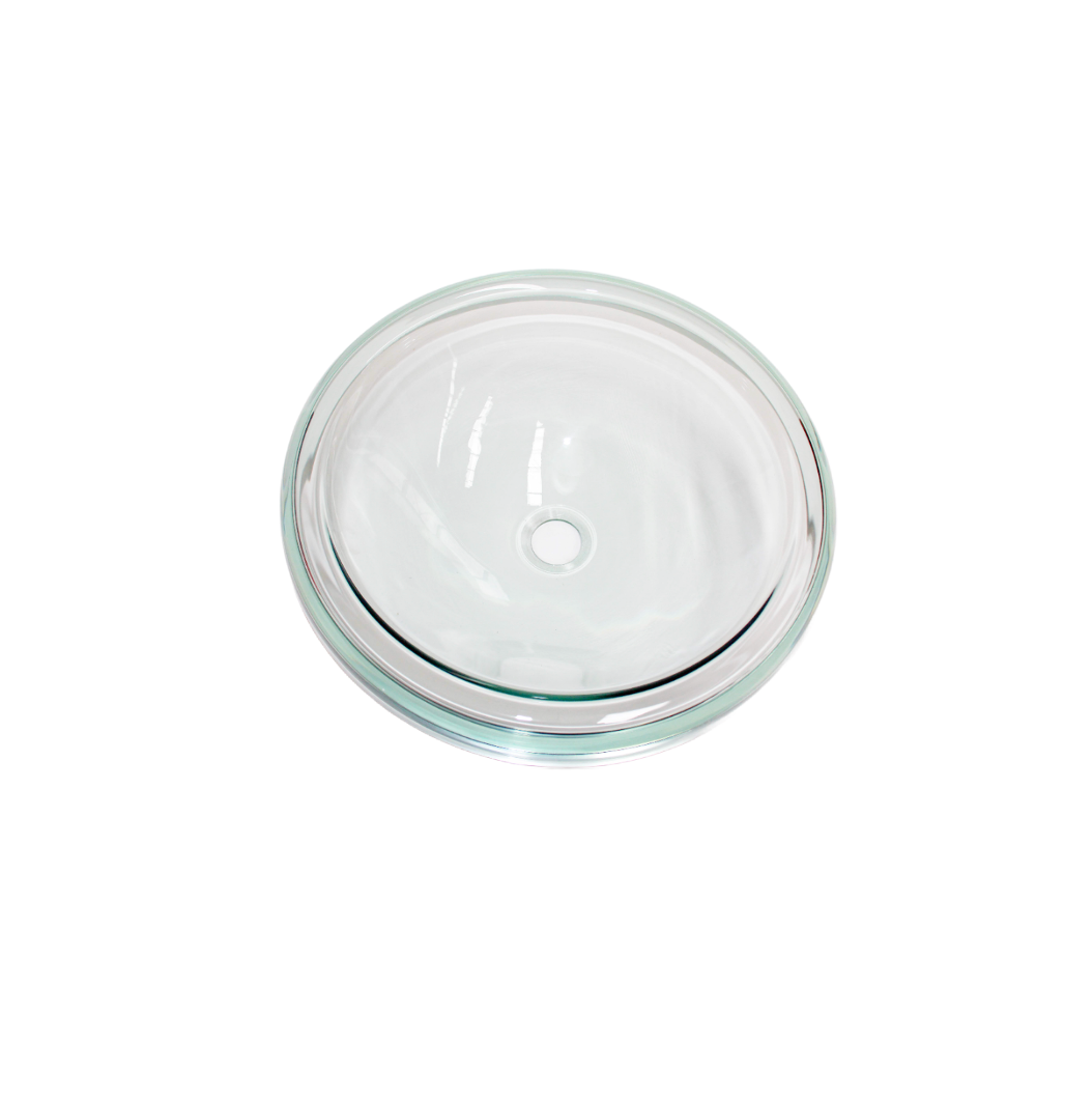 LAYERED DROP 440*135 Translucent Draped Round Tempered Glass Countertop Vanity Basin