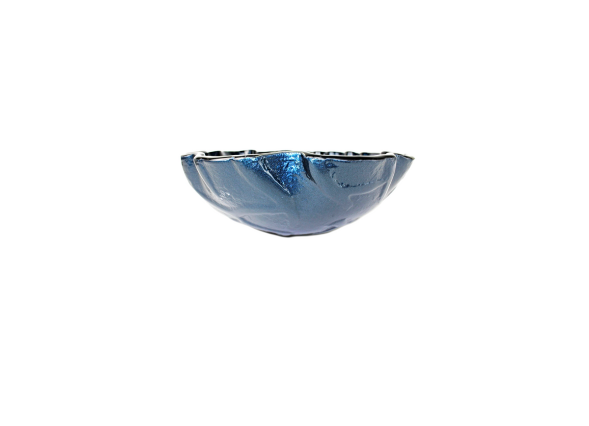 CLAMSHELL DEEP BLUE 420*140 Blue * Black Round Round Clamshell Tempered Glass Countertop Basin