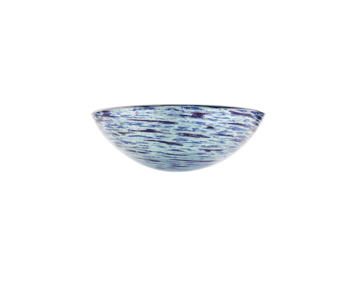 BLUE REEF 420*140 Blue * Clear Semi Translucent Round Tempered Countertop Glass Basin