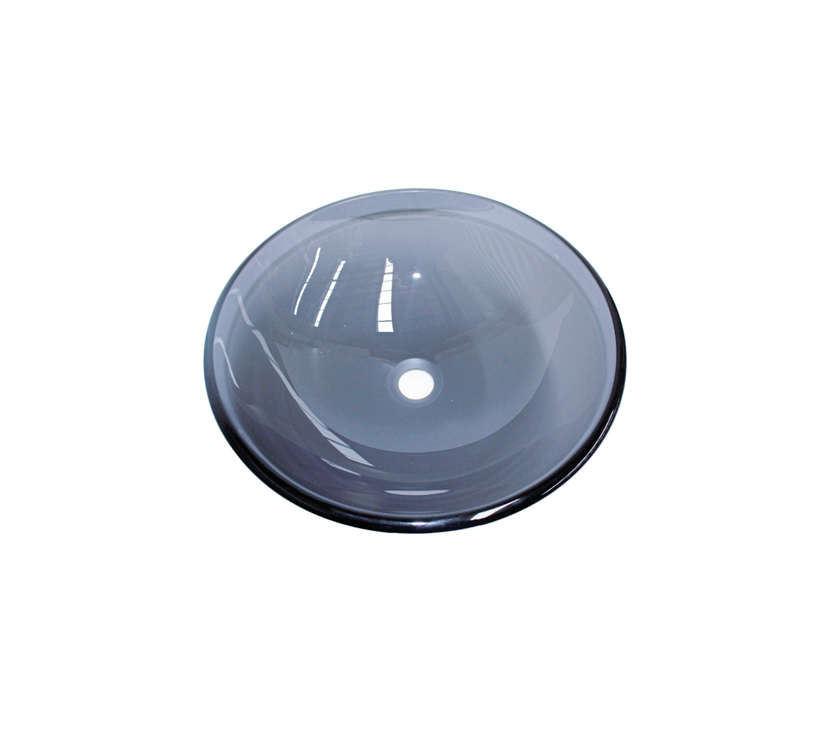 MID BLUE MOON 420*140 Round Semi-Translucent Blue Black Tempered Countertop Glass Vanity Basin