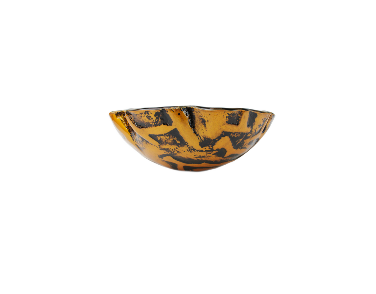 CLAMSHELL GOLD 420*140 Gold * Brown Round Clamshell Tempered Glass Countertop Basin