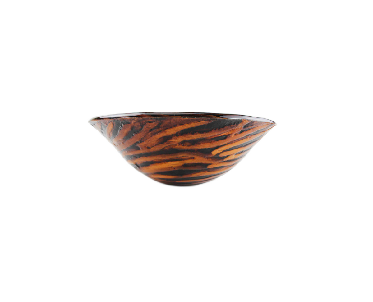 HURRICANE 420*140 Brown External Etch Round Tapered Tempered Glass Countertop Basin