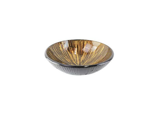 BRIE STREAK 420*140 Brown Round Tempered Glass Countertop Vanity Basin