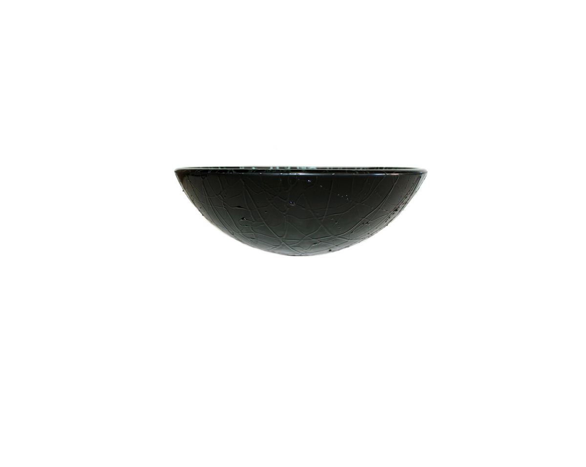 SILVER STRANGLE 420*140 Black * Silver Round Tempered Glass Countertop Vanity Basin