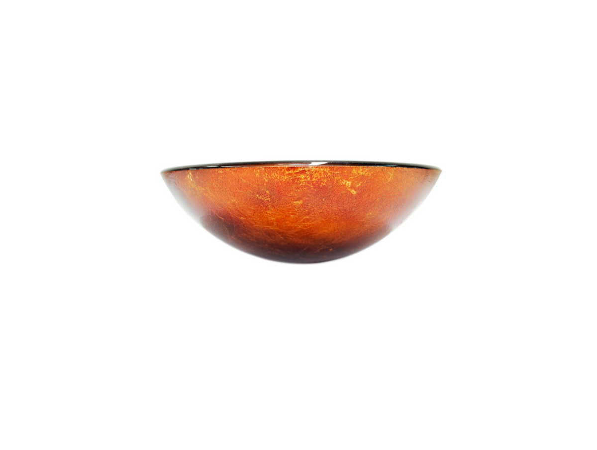 DUSTY GOLD 420*140 Brown Round Tempered Glass Countertop Vanity Basin