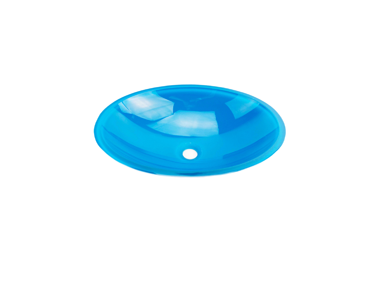 ICED BLUE 510*380*135 Oval Tropical Blue Tempered Glass Countertop Vanity Basin