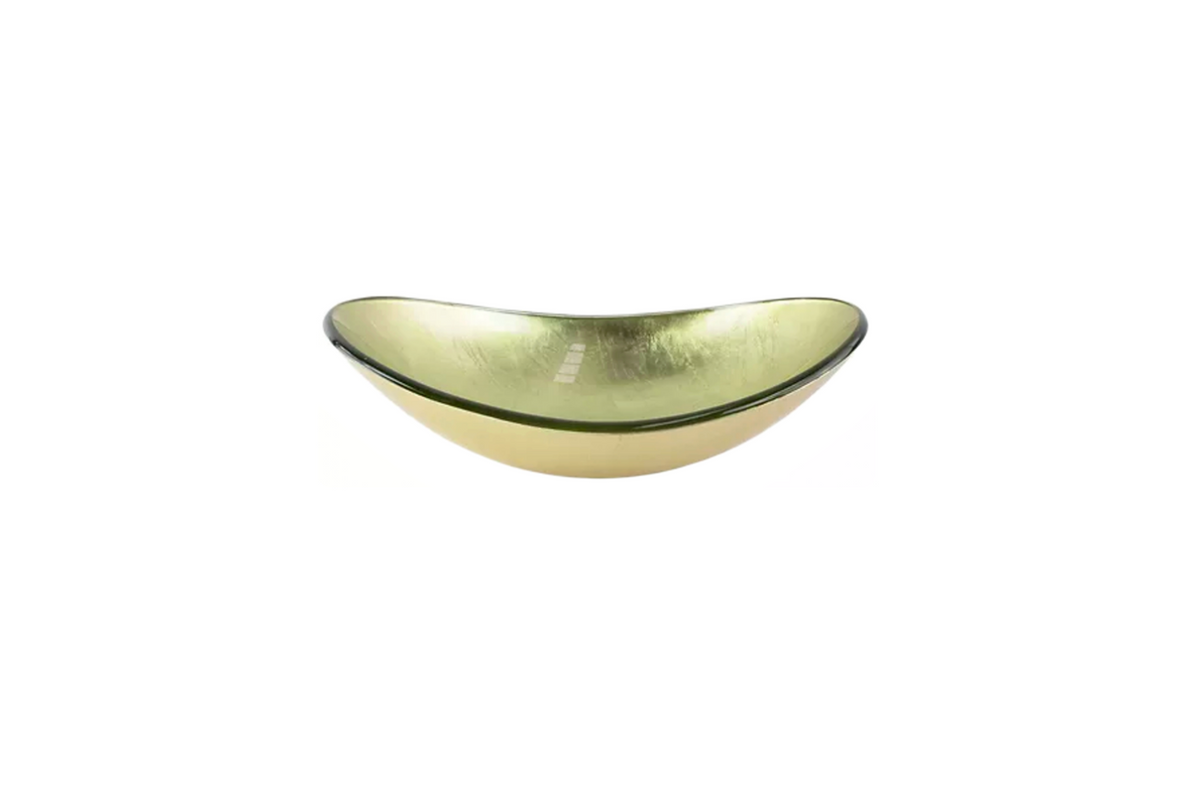 PURE GOLD 540*365*120/165 Gold Tapered Oval Tempered Glass Countertop Vanity Basin