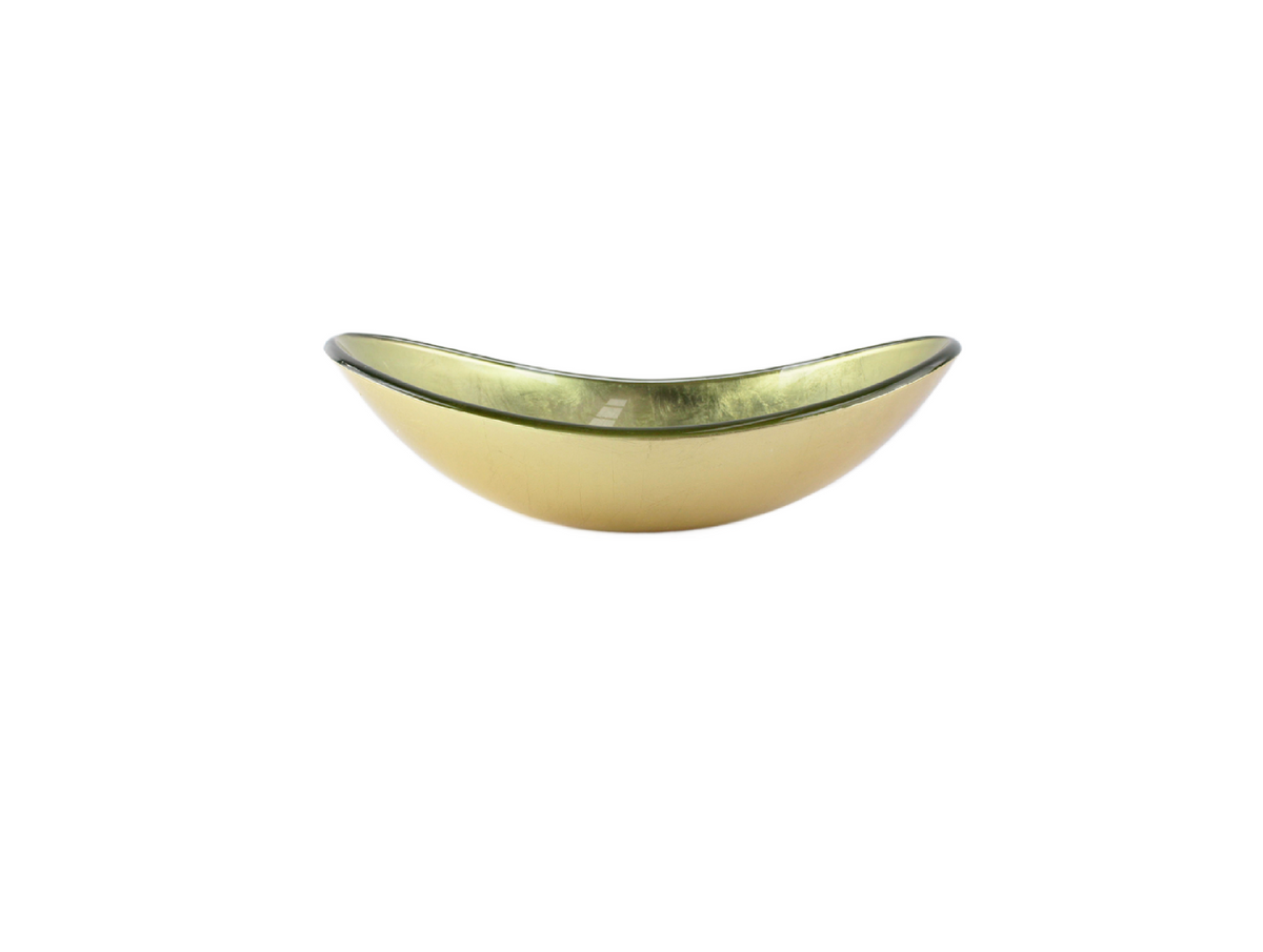 PURE GOLD 540*365*120/165 Gold Tapered Oval Tempered Glass Countertop Vanity Basin