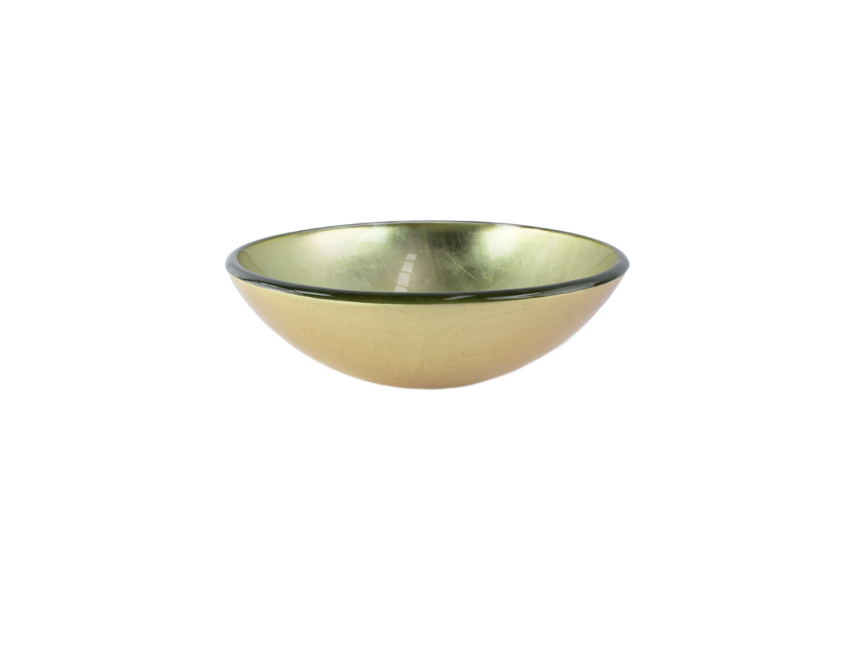 PURE GOLD 420*140 Gold Round Tempered Glass Countertop Vanity Basin