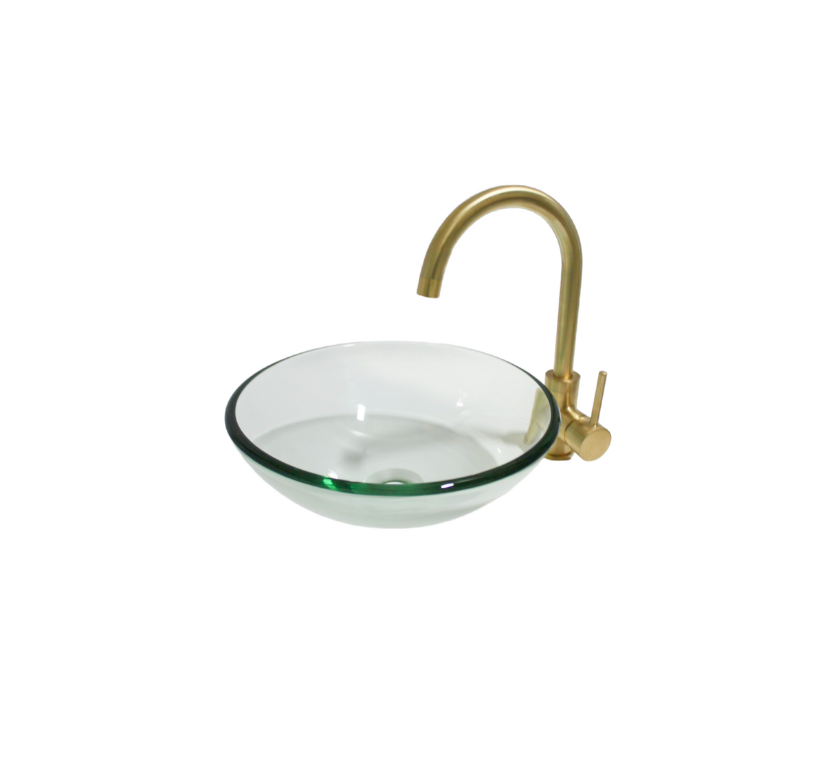 CLEAR SWISS (S) 300*100 Compact Translucent Round Tempered Glass Countertop Vanity Basin