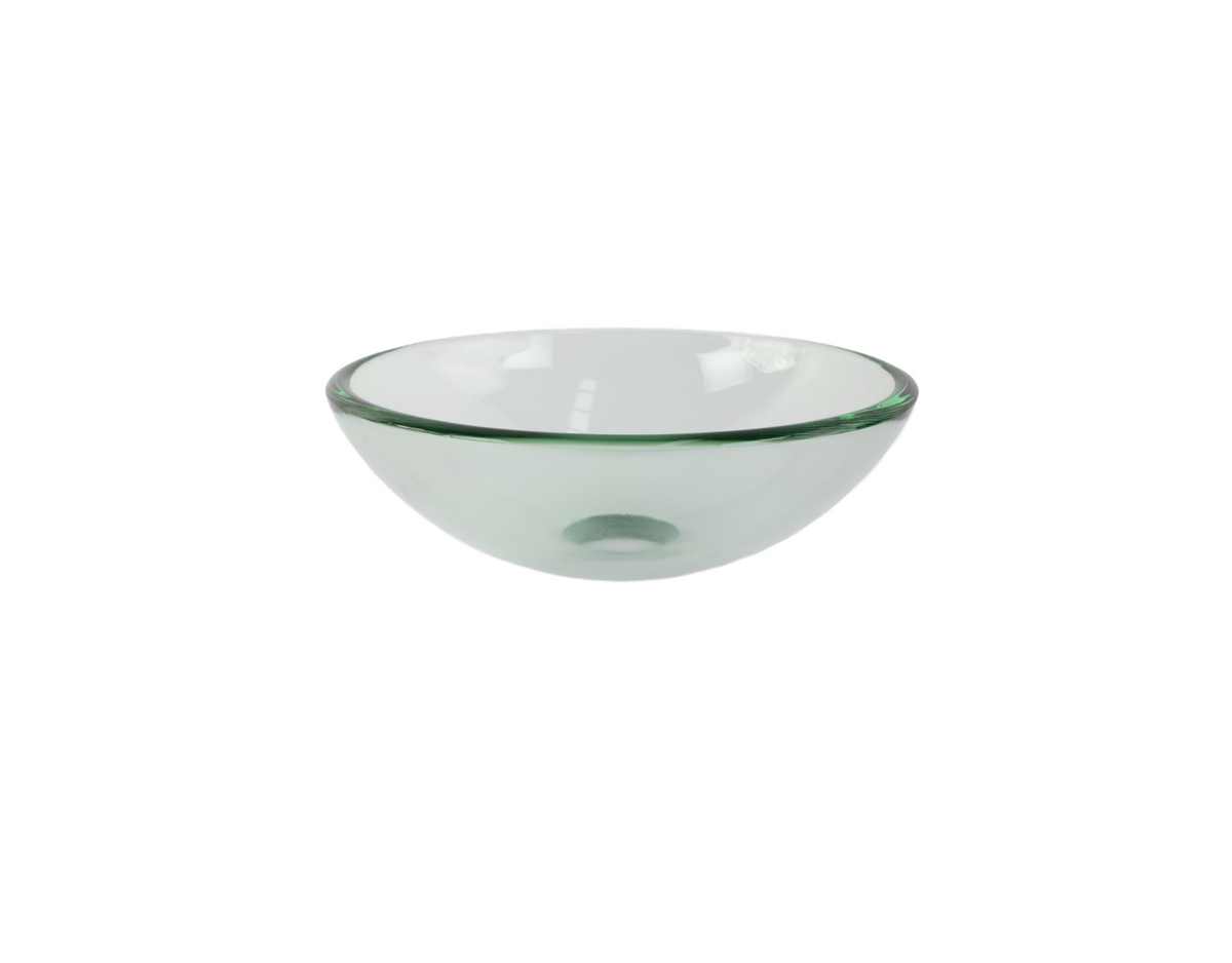 CLEAR SWISS (S) 300*100 Compact Translucent Round Tempered Glass Countertop Vanity Basin