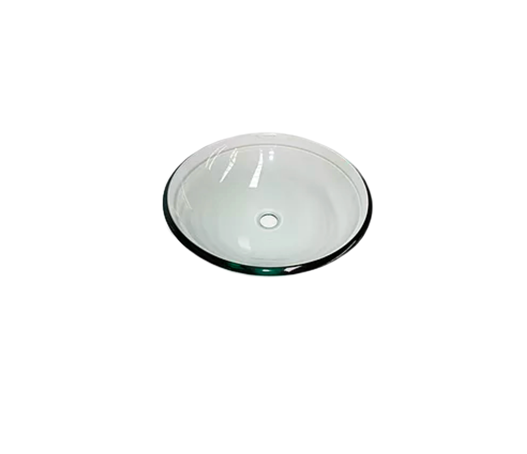 CLEAR SWISS 420*140 Translucent Round Tempered Glass Countertop Vanity Basin