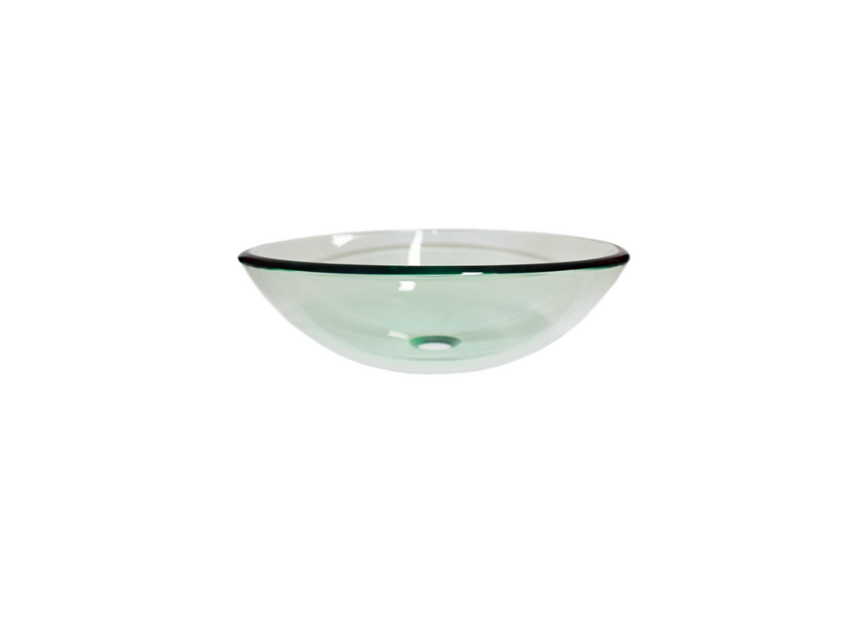 CLEAR SWISS 420*140 Translucent Round Tempered Glass Countertop Vanity Basin