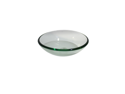 CLEAR SWISS (S) 350*135 Compact Translucent Round Tempered Glass Countertop Vanity Basin
