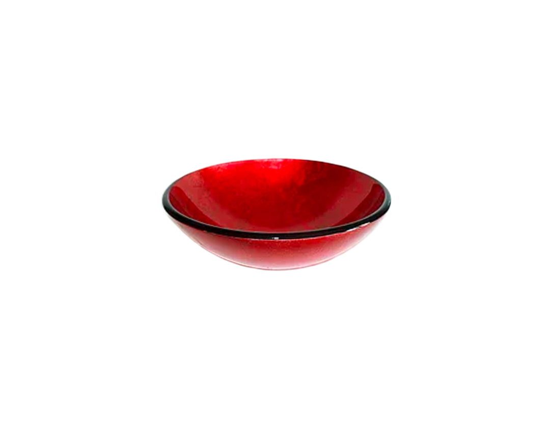 FURNACE 420*140 Red Round Tempered Glass Countertop Vanity Basin
