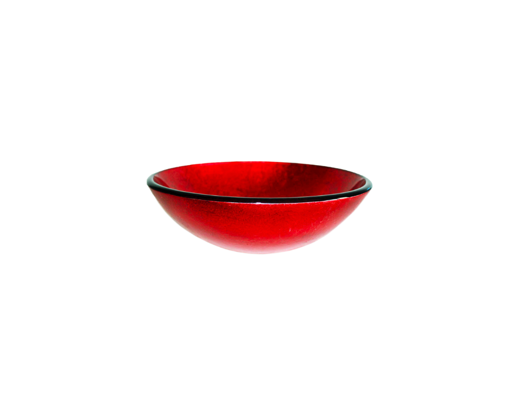 FURNACE 420*140 Red Round Tempered Glass Countertop Vanity Basin