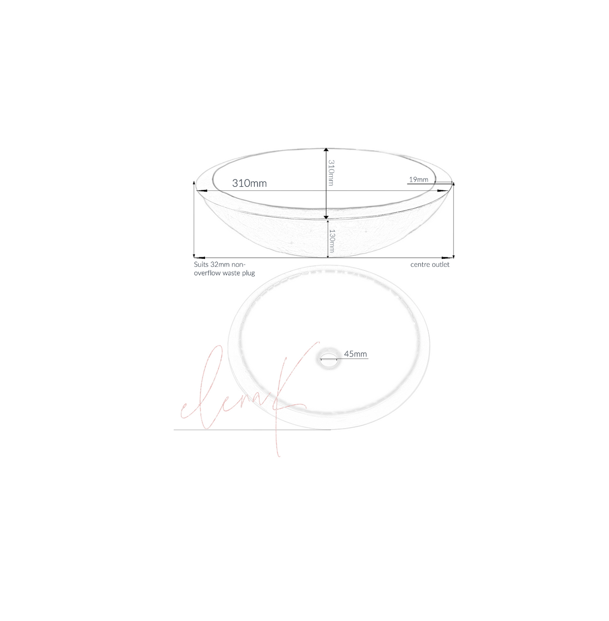 NERO VOID 310*130*19 Black Compact Flat Thick Edge Double Layered Tempered Glass Countertop Vanity Basin