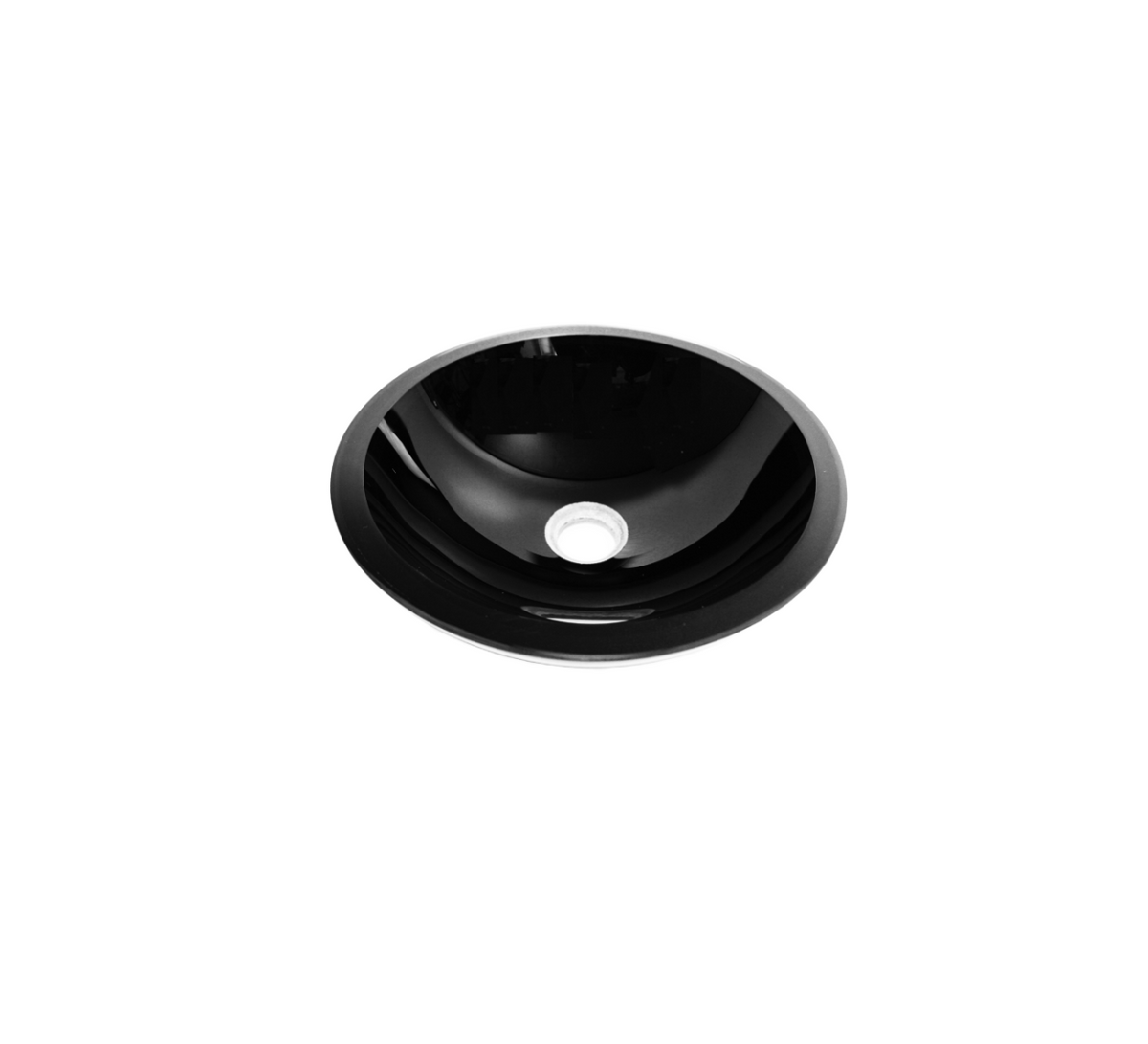 NERO VOID 360*130*19 Compact Black Flat Thick Edge Double Layered Tempered Glass Countertop Vanity Basin