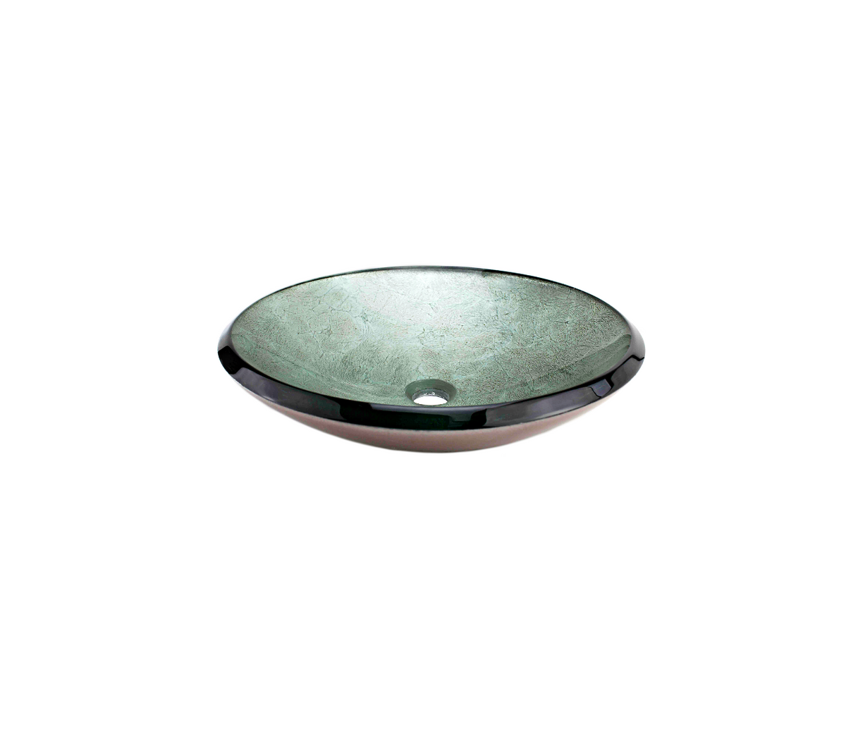 BOSTON 455*125 Round Speckled Silver Thick Edge Tempered Glass Countertop Vanity Basin
