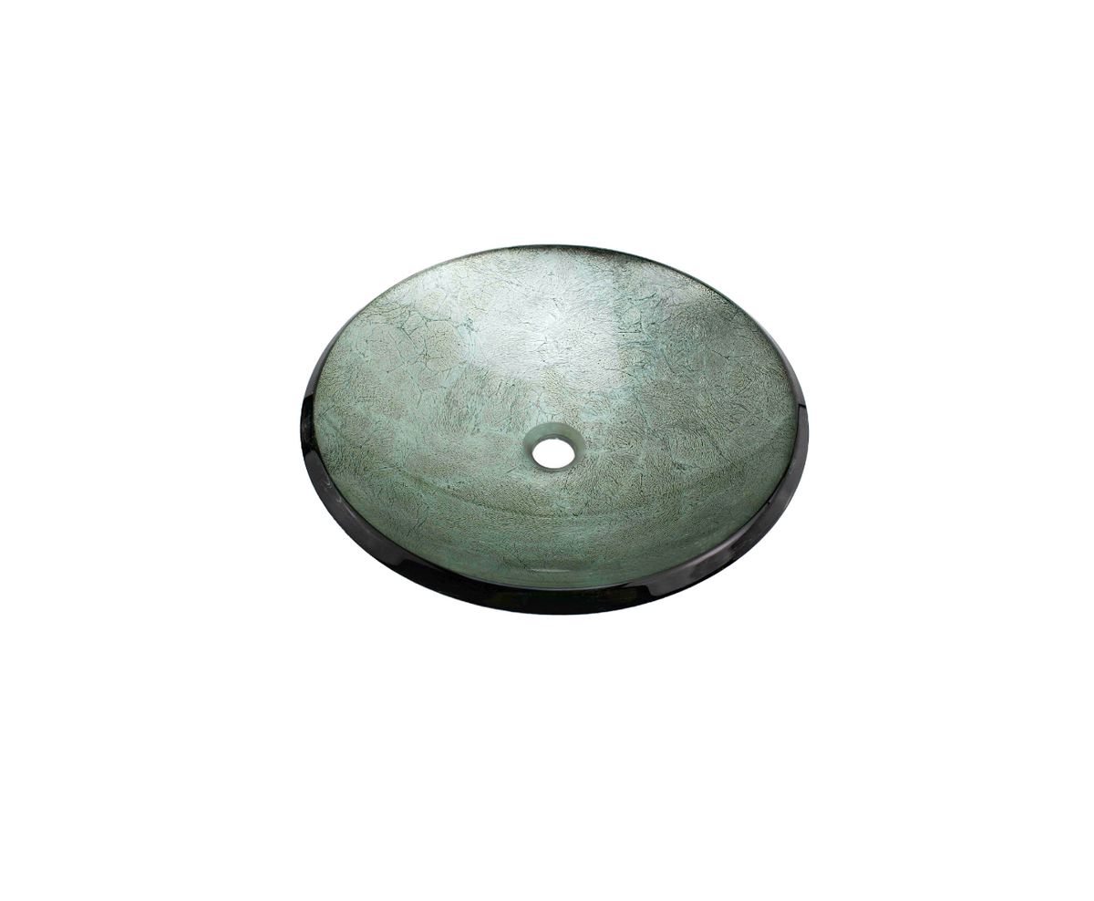 BOSTON 455*125 Round Speckled Silver Thick Edge Tempered Glass Countertop Vanity Basin