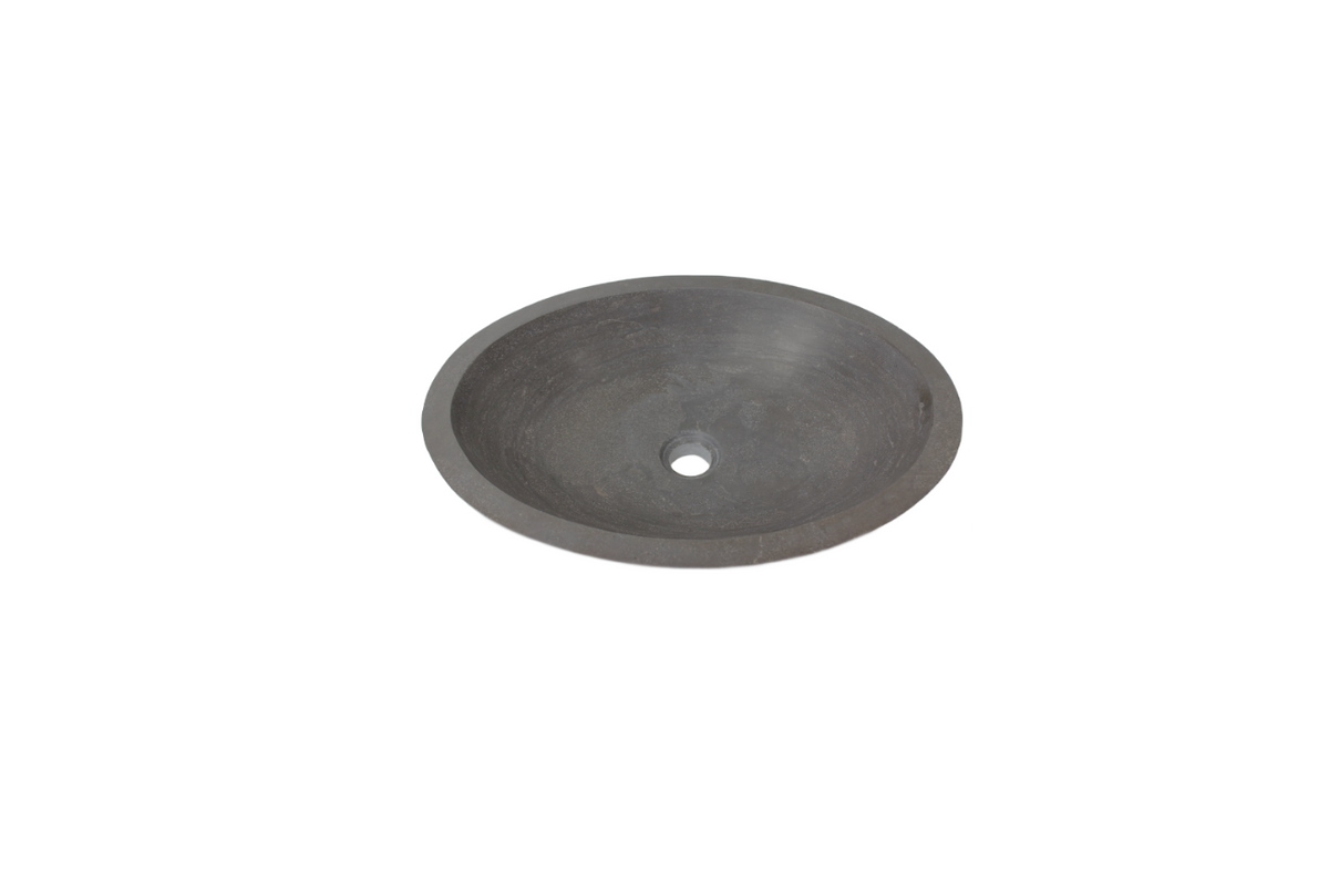 APOLLO CHARCOAL GREY 500*380*130 Oval Matte Blue Stone Marble Countertop Vanity Basin