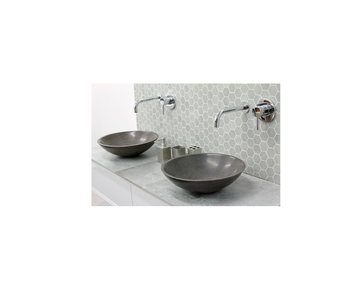 APOLLO CHARCOAL GREY 400*120 Round Matte Blue Stone Marble Countertop Vanity Basin