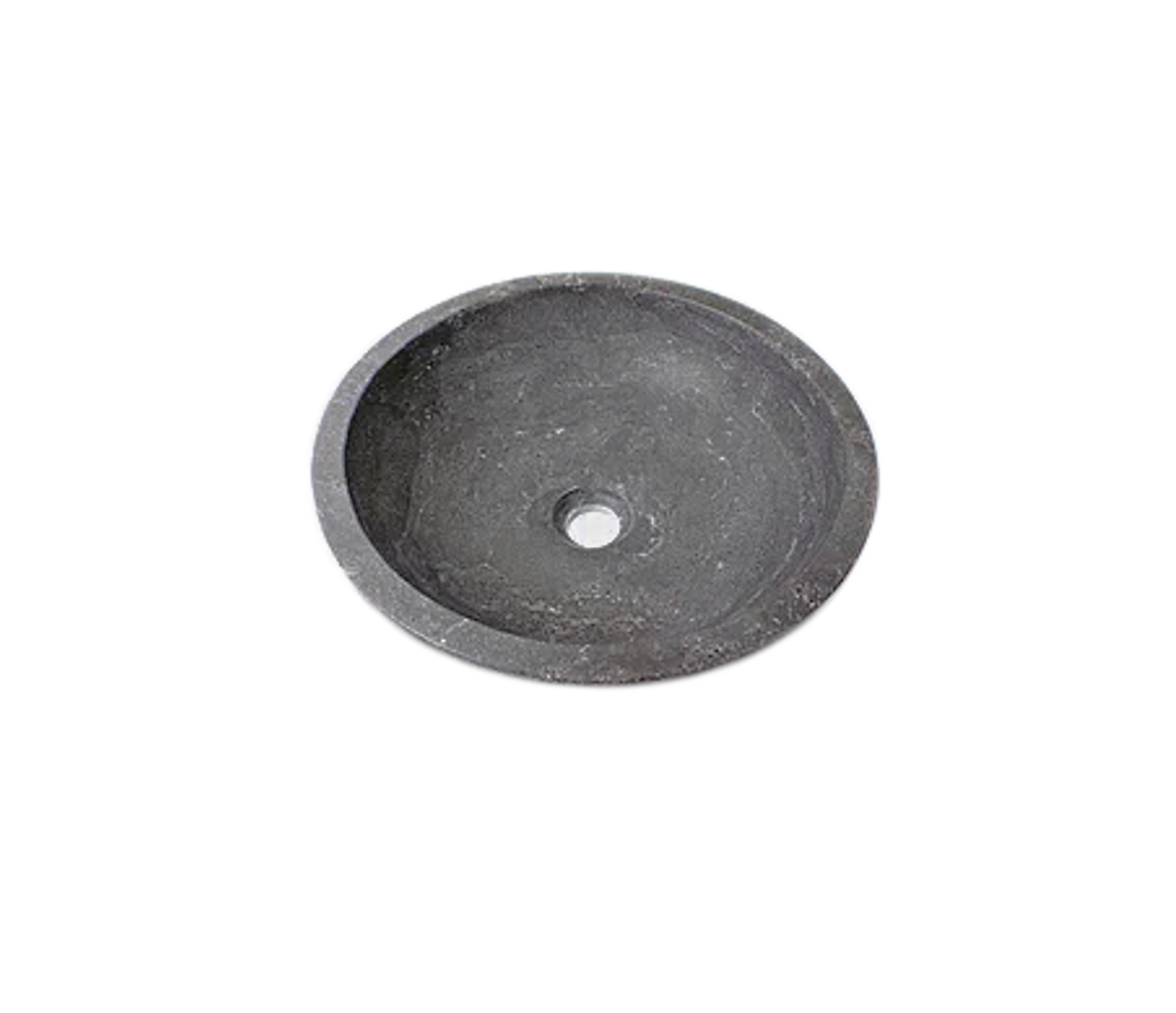 APOLLO CHARCOAL GREY (THICK EDGE) 400*120 Round Matte Blue Stone Marble Countertop Vanity Basin