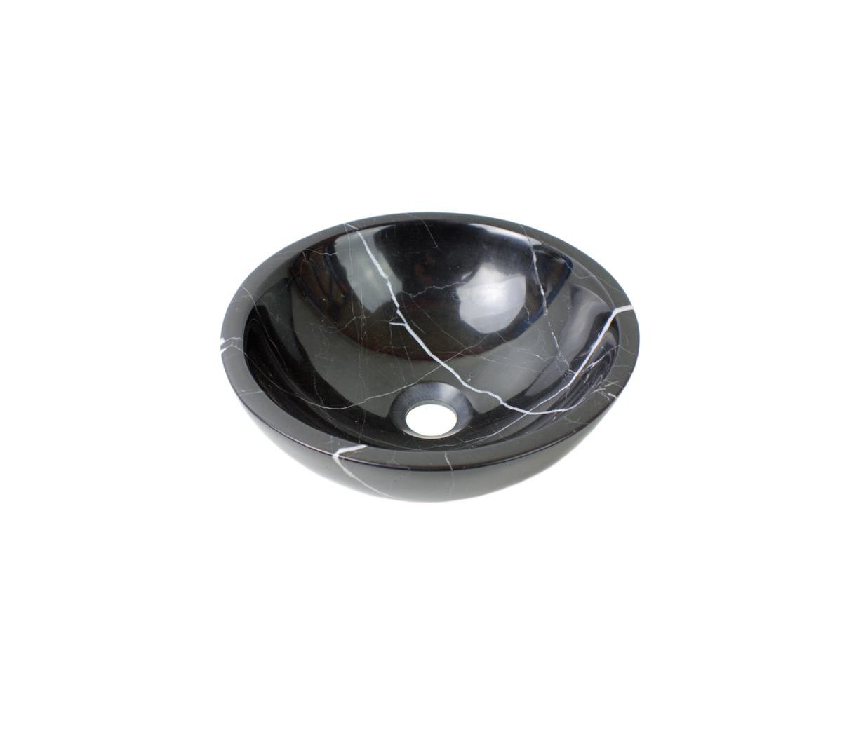 NERO (COMPACT) 320*120 Black & White Vein Round Marble Countertop Vanity Basin