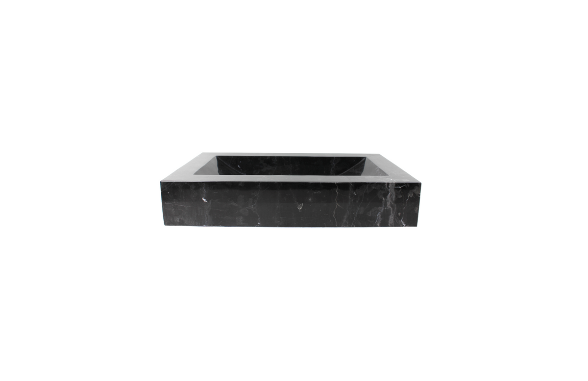 MIROM 590*360*110 Black Vein Marble Rectangle Countertop Vanity Basin