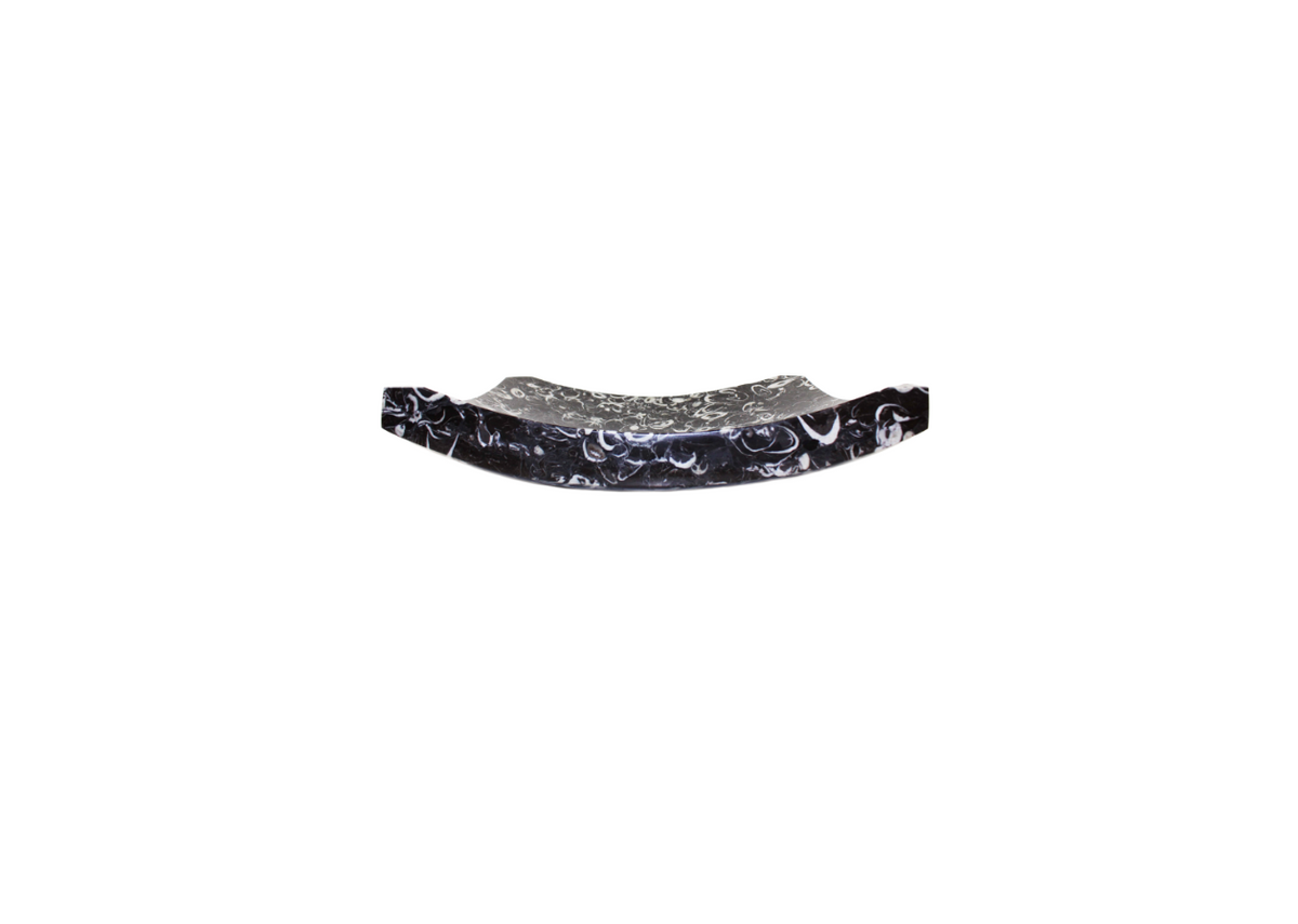 BLACK WHELK 460*405*110/70 Black * White Patterned Vein Tapered Rectangle Low Line Marble Countertop Vanity Basin