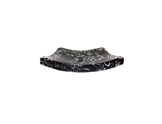 BLACK WHELK 460*405*110/70 Black * White Patterned Vein Tapered Rectangle Low Line Marble Countertop Vanity Basin