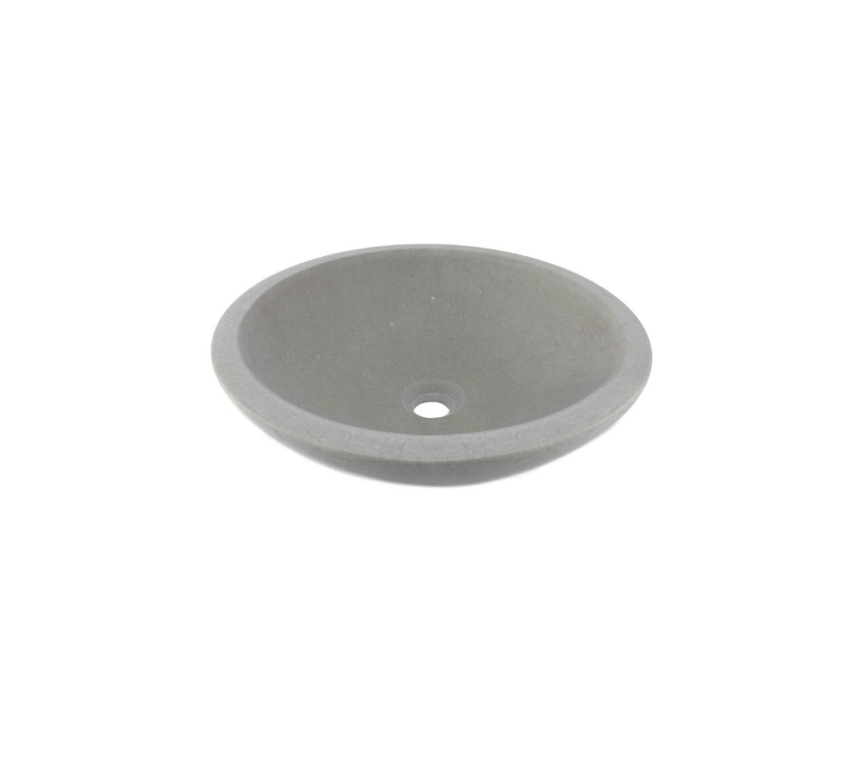 CEMENT MARBLE (MATTE) 420*140 Grey Thick Edge Round Marble Countertop Vanity Basin