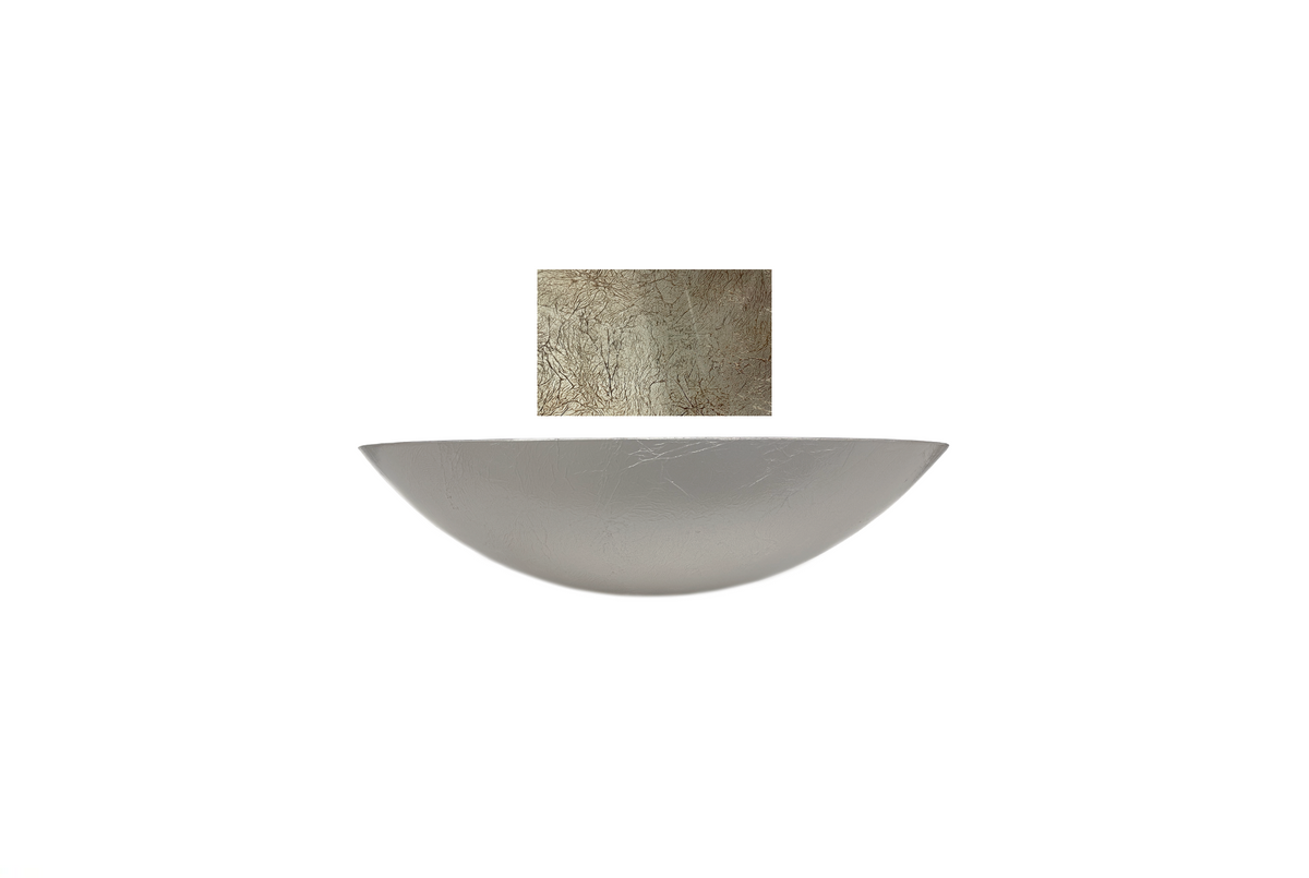 BASTILLE TEXTURED 510*380*140 Silver Speckled Oval Shape Flat Edge Tempered Glass Countertop Vanity Basin