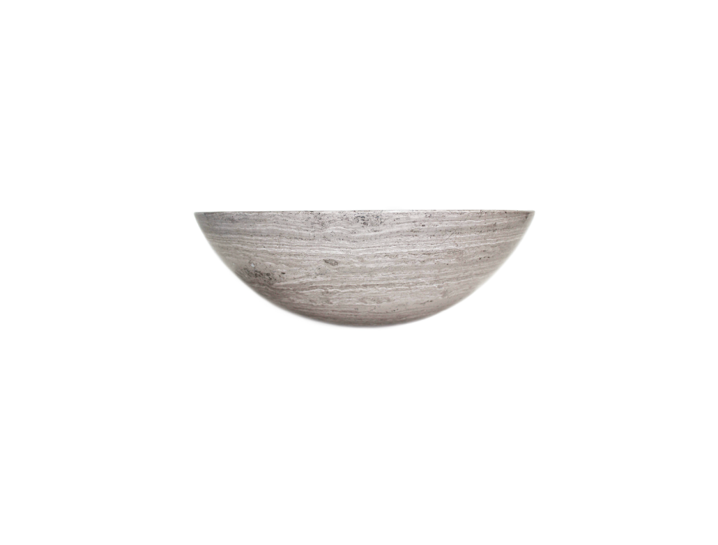 GREY DUSK 420*140 French Grey Vein Round Marble Countertop Vanity Basin