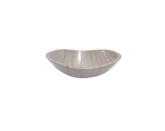 COFFEE 460*360*120/145 Athens Grey Wood Marble Brown Vein Oval Curve Countertop Vanity Basin