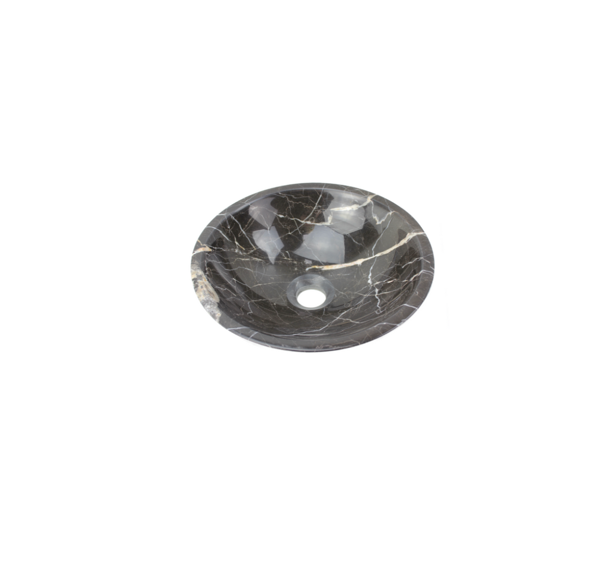 BROWNE 320*120 Trilob Brown & White Vein Marble Round Compact Countertop Vanity Basin