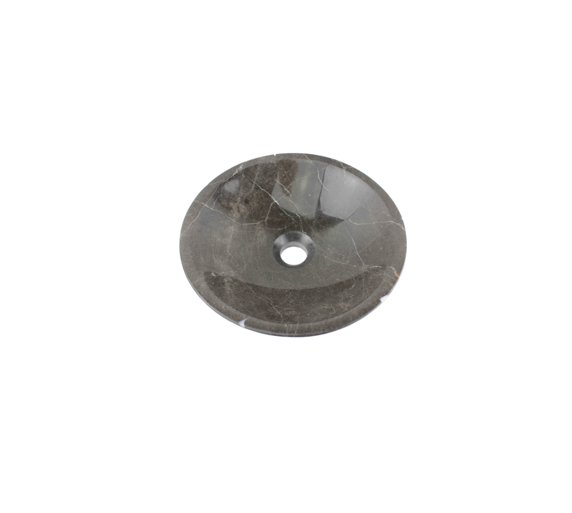 BROWNE 365*120 Trilob Brown & White Vein Marble Round Compact Countertop Vanity Basin